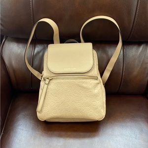 Calvin Klein monogrammed leather backpack